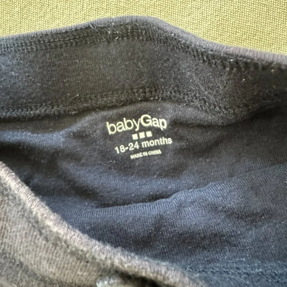 Like New Baby Gap Navy Blue Pull On Ruffle Bottom Skirt Sz 18-24 mos